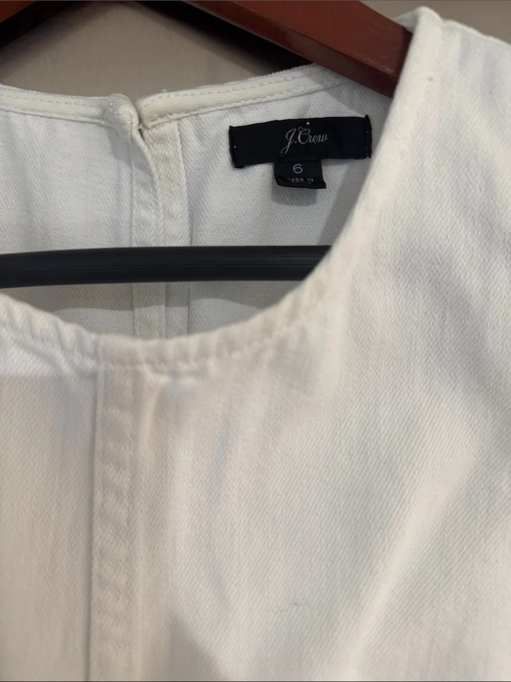 J.Crew White denim Sleeveless Shift Dress Size 6 - Picture 3 of 6